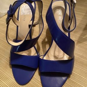 Nine West Deep Royal Blue, Leather Dress heels. Size 71/2